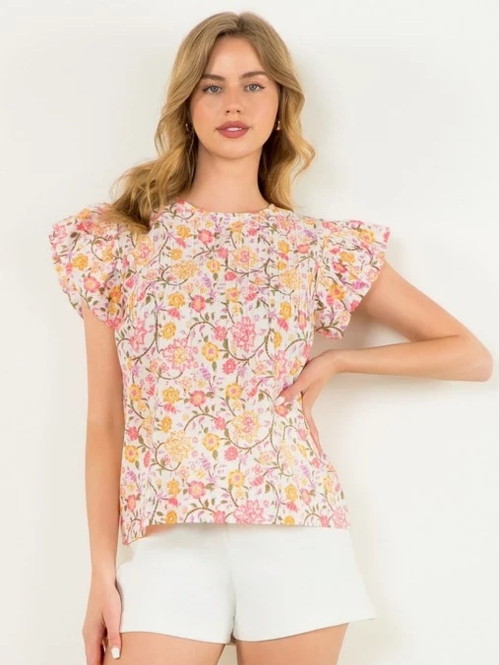 THML ruffle sleeve top